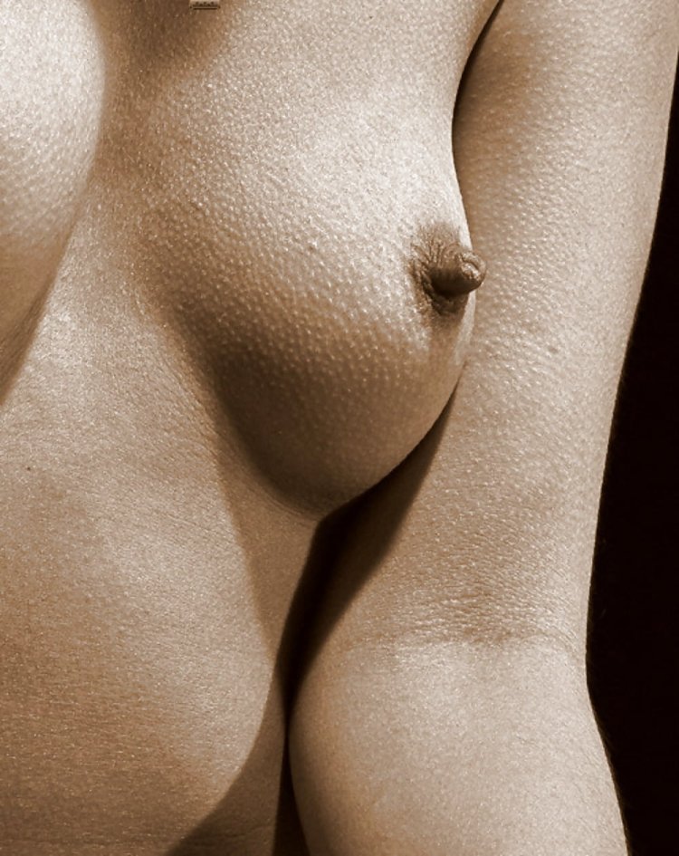 Beautiful breasts in goosebumps