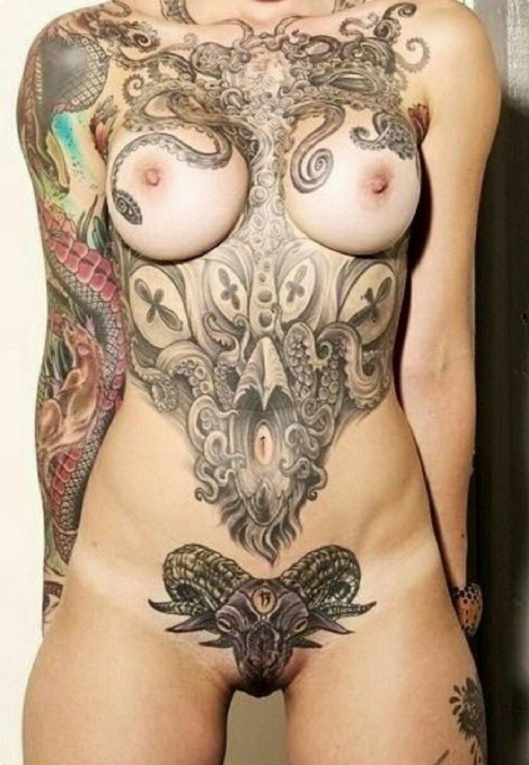 Women's erotic tattoo