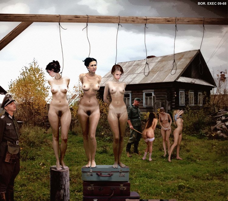 Hanged naked women