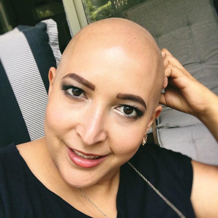 Bald Man Two Women Stock