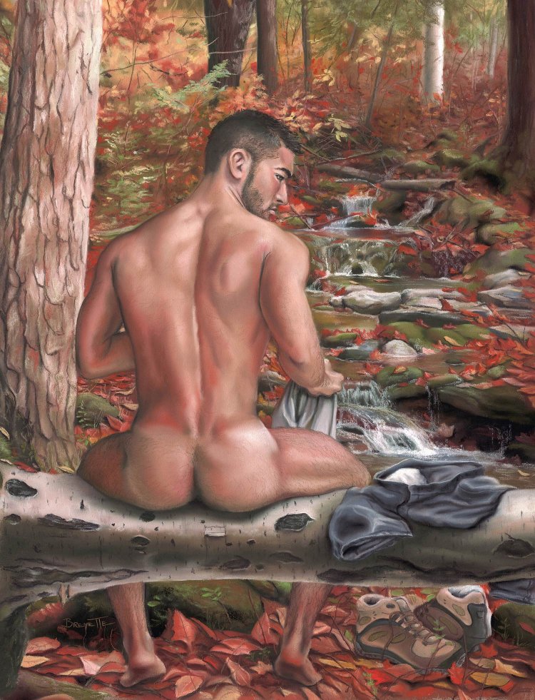 Beautiful naked guys in nature