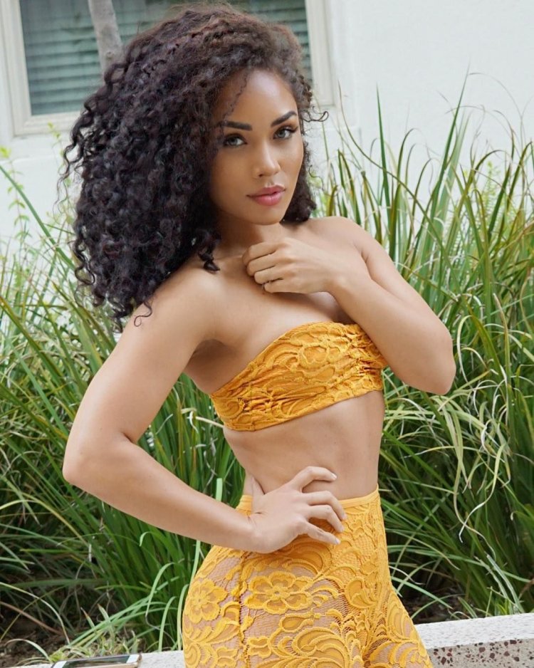 Ebony Curly Hair Bikini