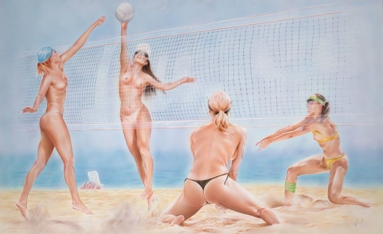 Beach volleyball naked