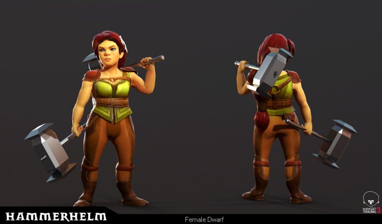 Dwarf woman 3d