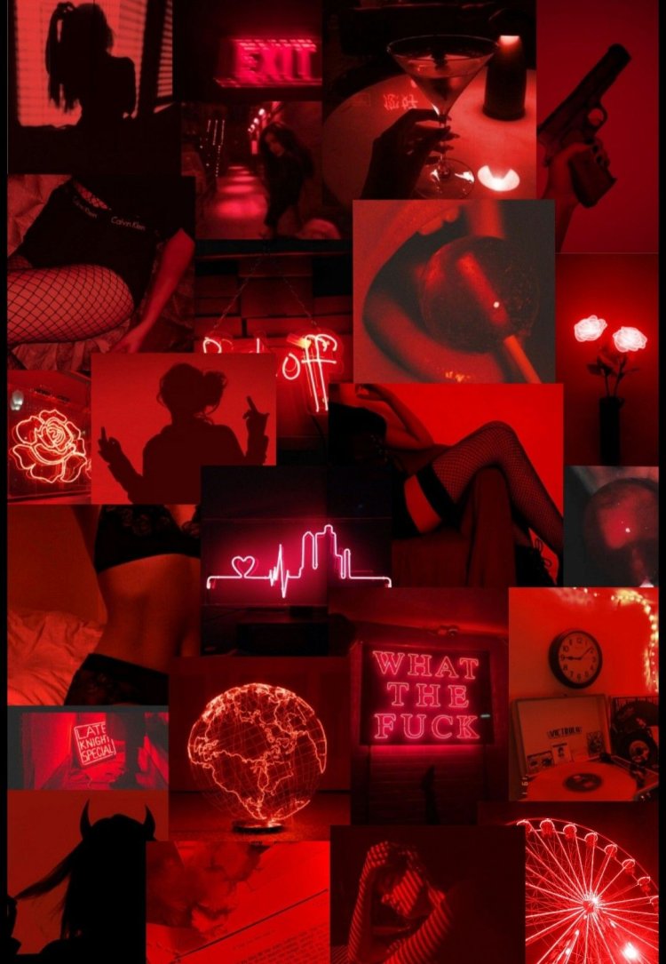 Red aesthetics collage