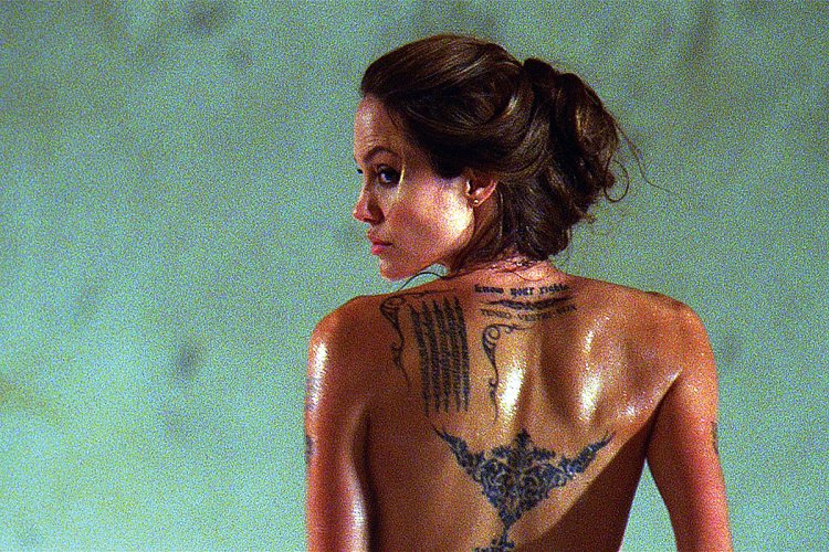 The back of Angelina Jolie
